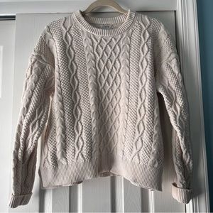 JCrew Cable Knit Cream Sweater